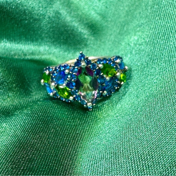 Sterling Silver Statement Ring with Multicolor Gemstones – BRI 925 - Picture 7 of 10